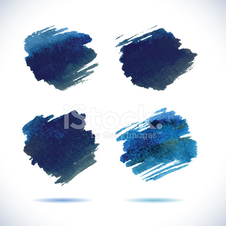 440x440 Brushstroke Ink Blue Watercolor Spot Stock Vector - Watercolor Spot