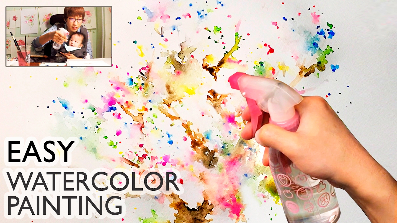 1280x720 Lvl1] Easy Watercolor Technique For Beginners Basic Spray - Watercolor Spray