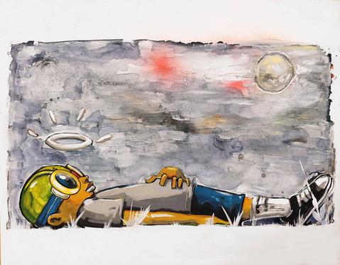 479x373 Watercolor, Acrylic And Spray Paint On Paper Vertical Gallery - Watercolor Spray Paint