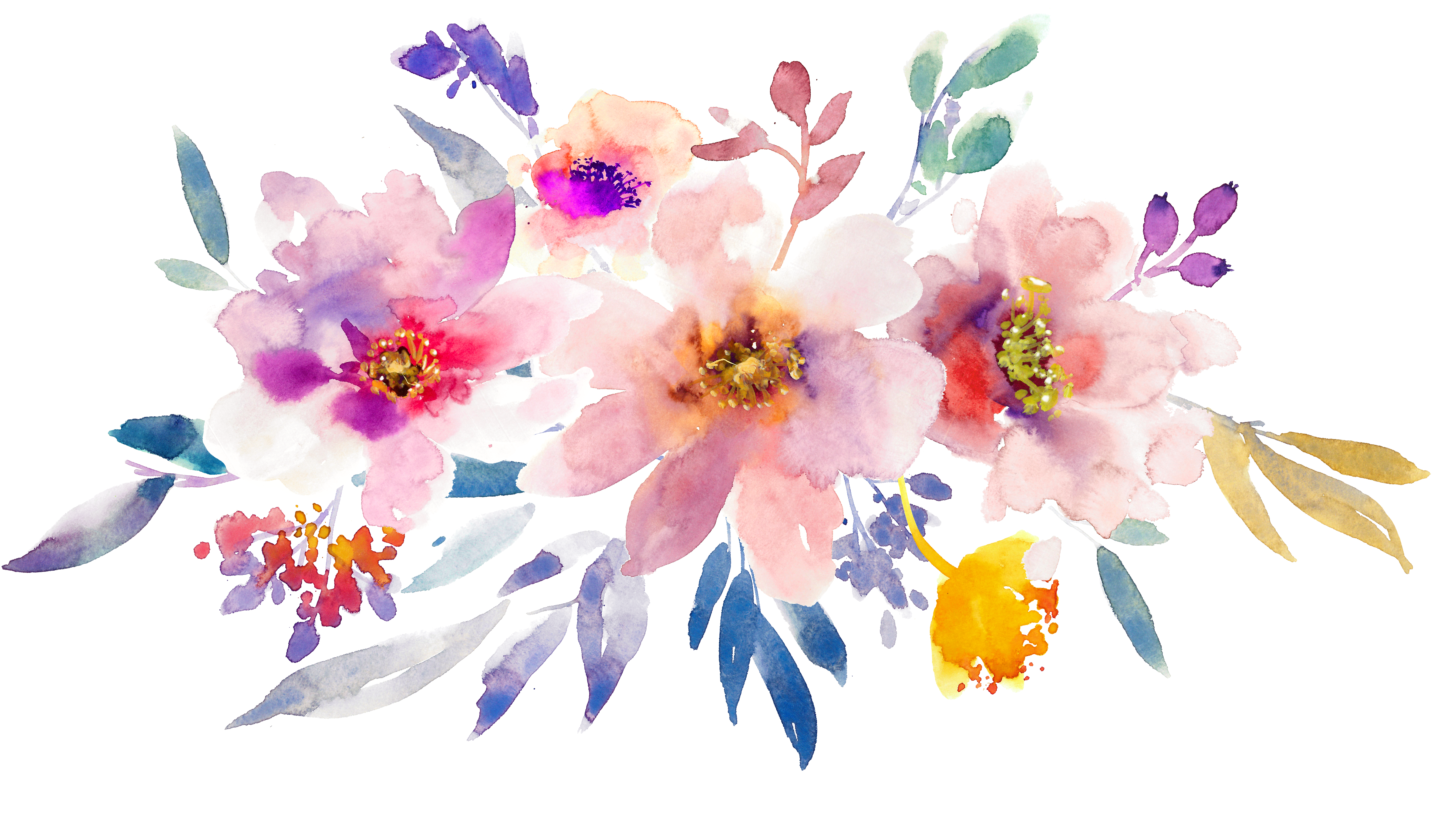 5392x3035 Watercolor Flowers Paper Watercolor Painting - Watercolor Spring