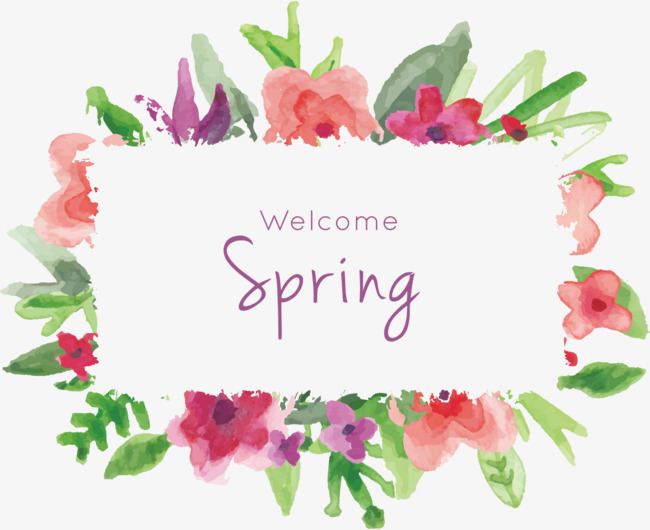 650x530 Watercolor Spring Frame Leaves Flowers, Frame, Flowers, Leaves Png - Watercolor Spring