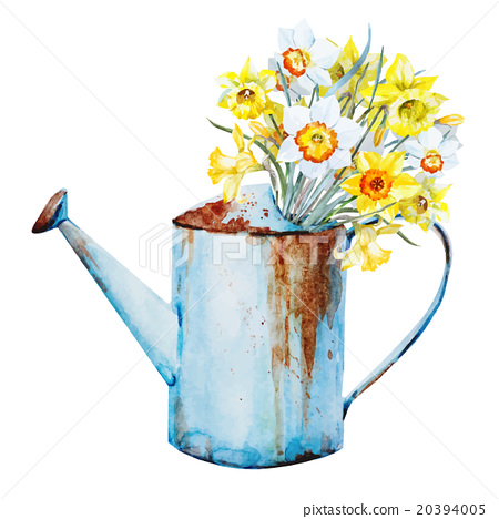 450x468 Watercolor Spring Flowers - Watercolor Spring