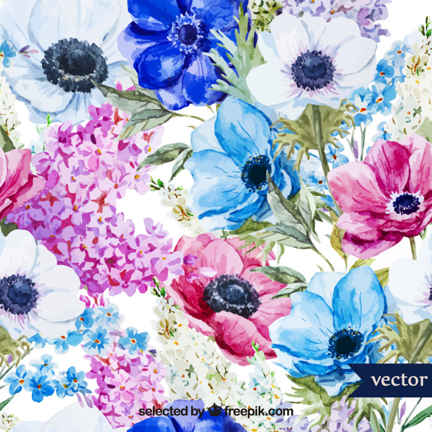 626x626 Watercolor Spring Flowers Vector Free Download - Watercolor Spring