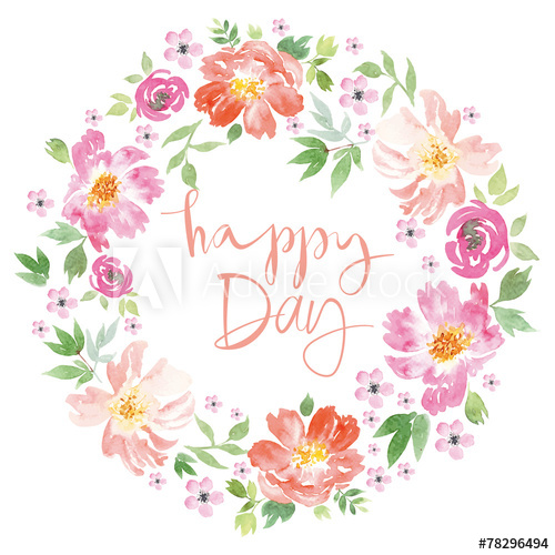 500x500 Watercolor Spring Flowers. - Watercolor Spring Flowers