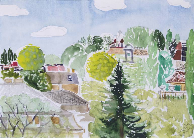 770x551 Spring Landscape Painting By Gorszky Saatchi Art - Watercolor Spring Landscape