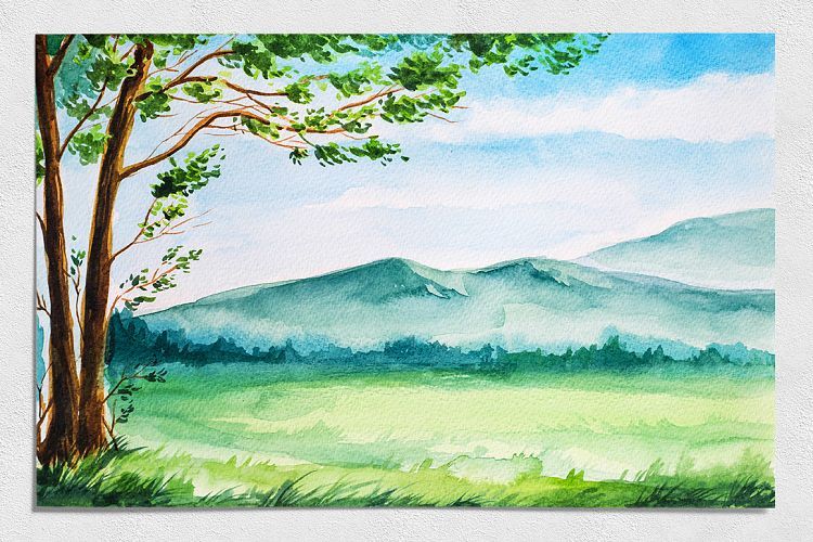 750x500 Spring Landscapes. Watercolor Watercolor, Landscaping And Spring - Watercolor Spring Landscape