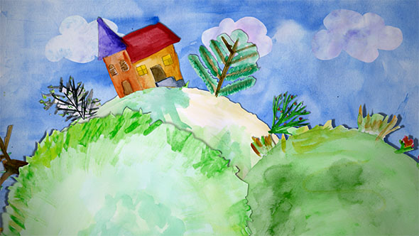 590x332 Watercolor Spring Landscape By Vkikaba Videohive - Watercolor Spring Landscape