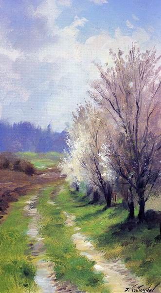331x600 Watercolor Spring Landscape, By Sergei Toutounov Watercolor - Watercolor Spring Landscape