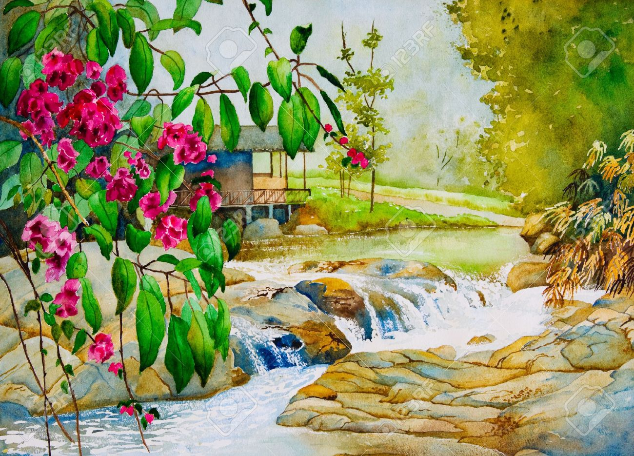 1300x935 Beautiful Water Color Paintings An Original Watercolor Painting - Watercolor Spring Paintings