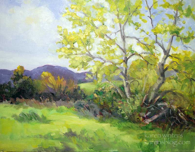 800x624 Sycamore Tree Paintings - Watercolor Spring Paintings