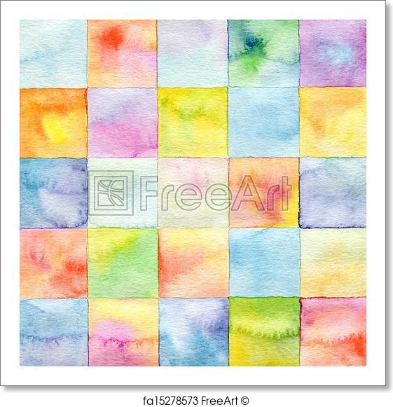 561x581 Free Art Print Of Abstract Square Watercolor Painted Background - Watercolor Square