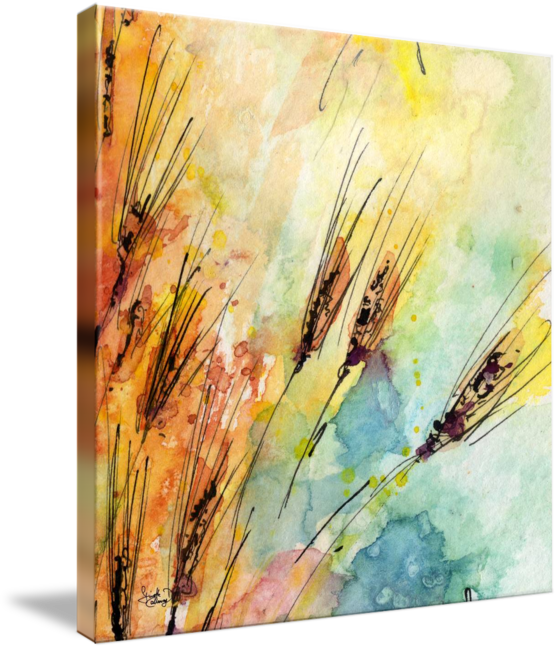 559x650 Rye Watercolor And Ink Modern Square Painting By Ginette Callaway - Watercolor Square