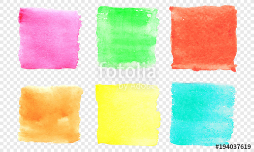 500x300 Square Watercolor Banner Set. Vector Color Smear Of Watercolour - Watercolor Square
