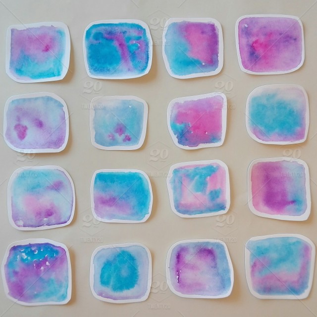 640x640 Squares Of Pink Watercolor Paint Swatches Lined Up In A Grid On A - Watercolor Square