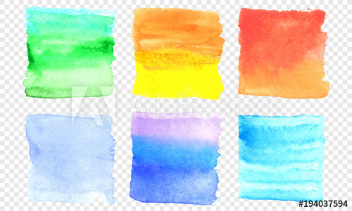 500x300 Vector Watercolor Banner Set. Color Square Smear Of Watercolour - Watercolor Square