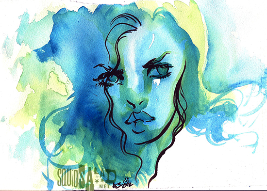 550x394 Squid Salad Watercolor Doodle 06 Web - Watercolor Squid