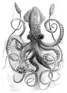 233x320 Watercolor Squid Styles For Caleb In 2018 - Watercolor Squid