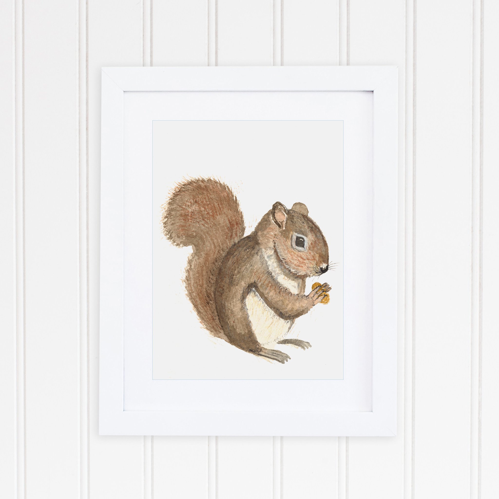 2048x2048 Squirrel Art Print - Watercolor Squirrel