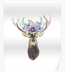 210x230 Watercolor Deer Posters Redbubble - Watercolor Stag
