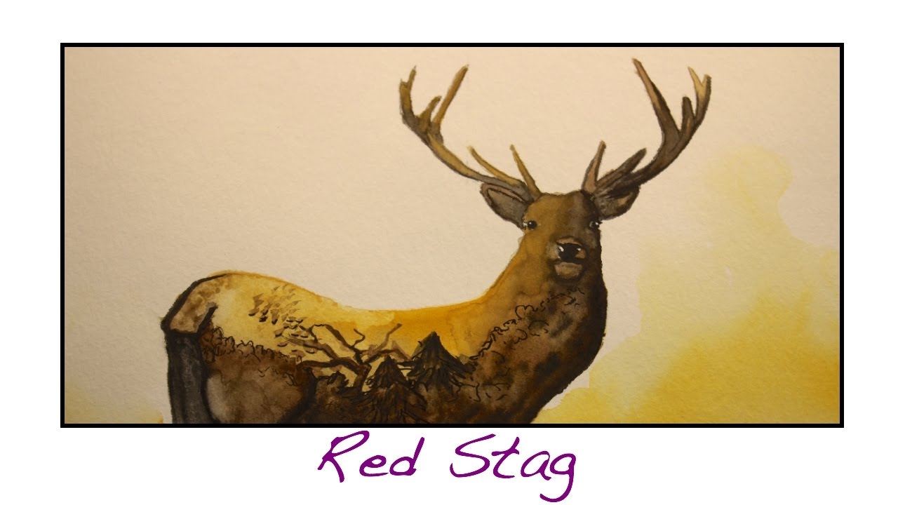 1280x720 Watercolor Painting - Watercolor Stag