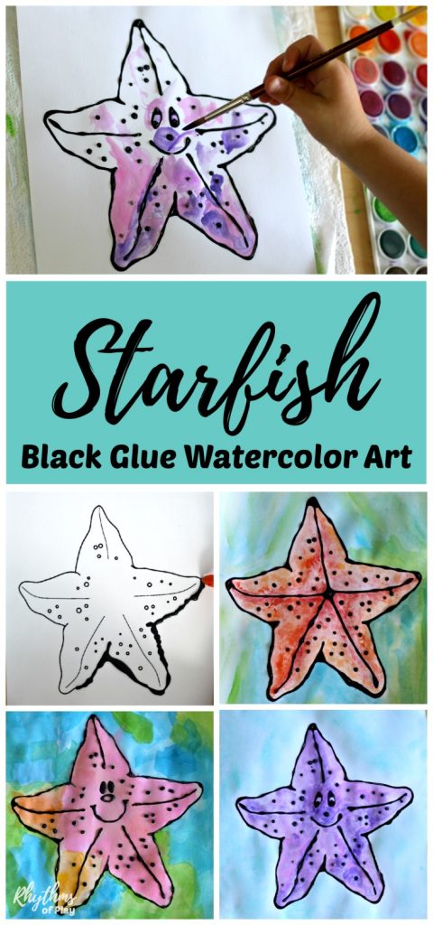 480x1024 Starfish Black Glue Watercolor Art Rhythms Of Play - Watercolor Starfish