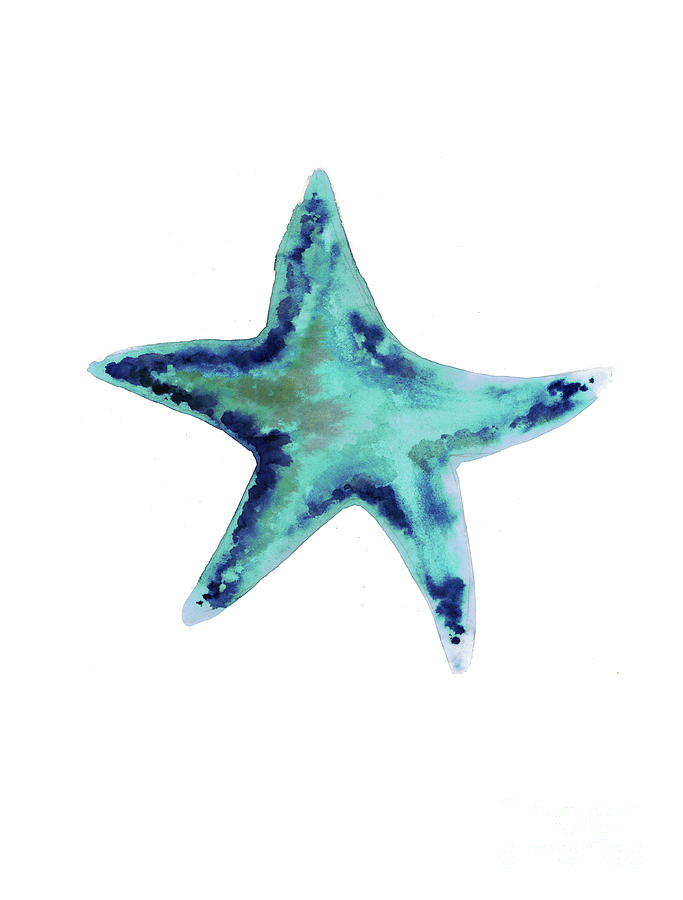 683x900 Turquoise Starfish Watercolor Art Print Painting Painting By - Watercolor Starfish