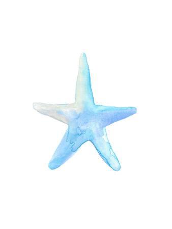 338x450 Blue Watercolor Starfish Art Print By Jetty Printables - Watercolor Starfish