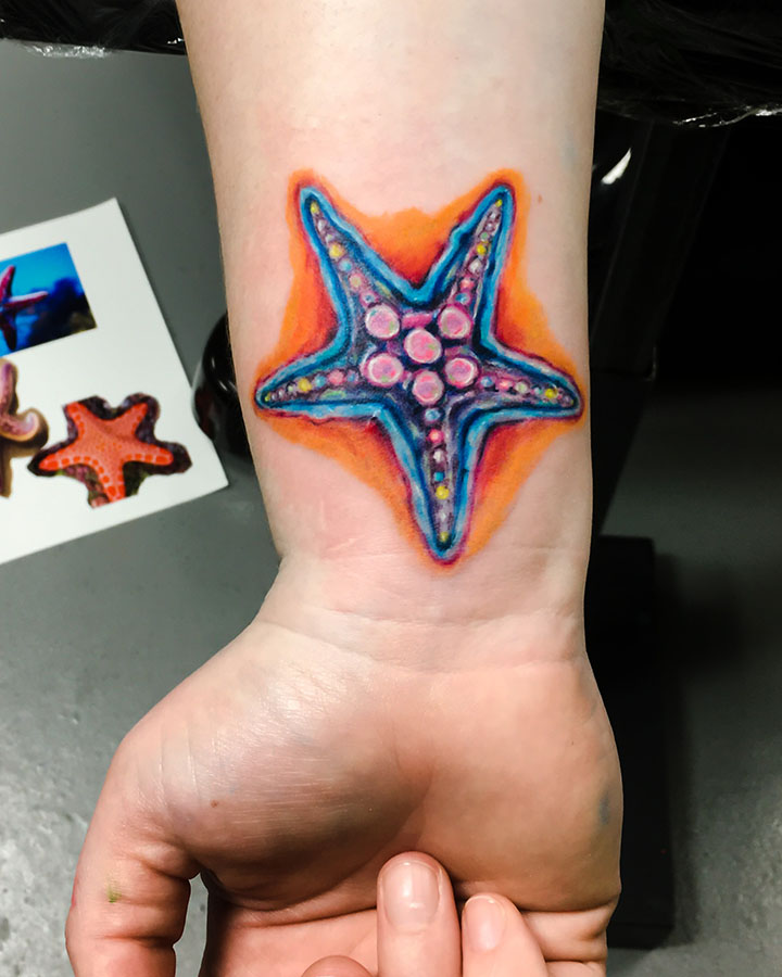 720x900 Tattoo Watercolor Phoebus Tattoos And Body Piercing St - Watercolor Starfish Tattoo