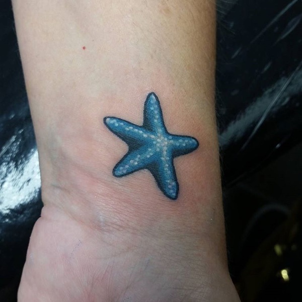 600x600 90 Superlative Wrist Tattoo Designs For Women - Watercolor Starfish Tattoo