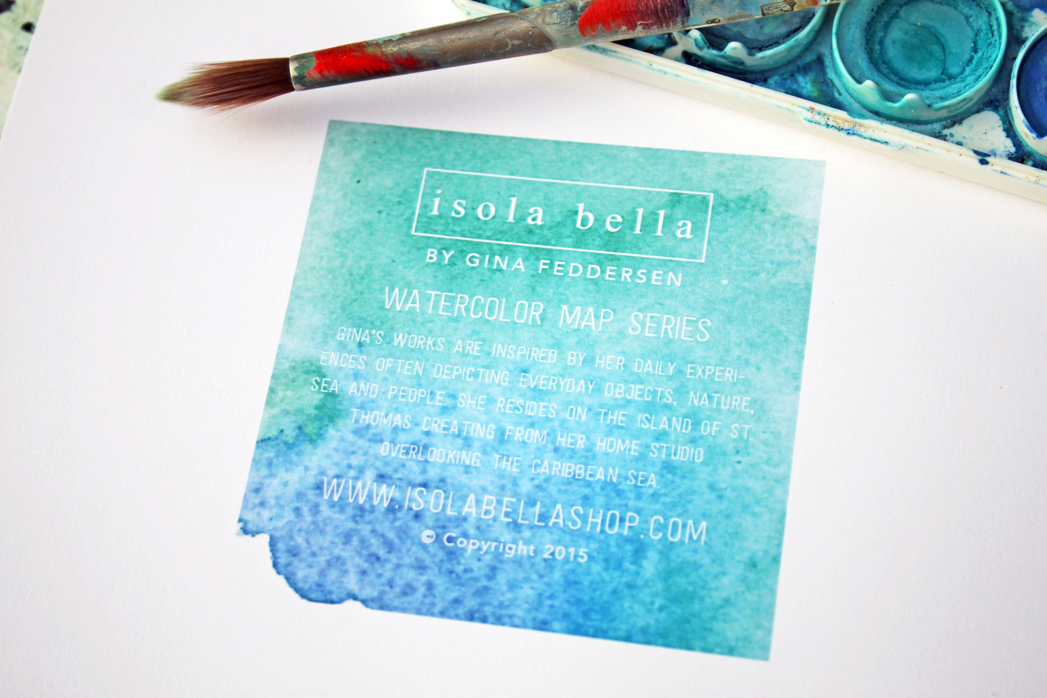 3456x2304 Watercolor Island Map Greeting Cards British Virgin Islands - Watercolor Stationery