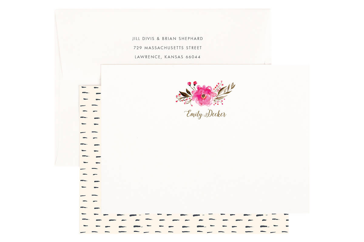 1200x798 Watercolor Florals Personalized Stationery Ruff House Art - Watercolor Stationery