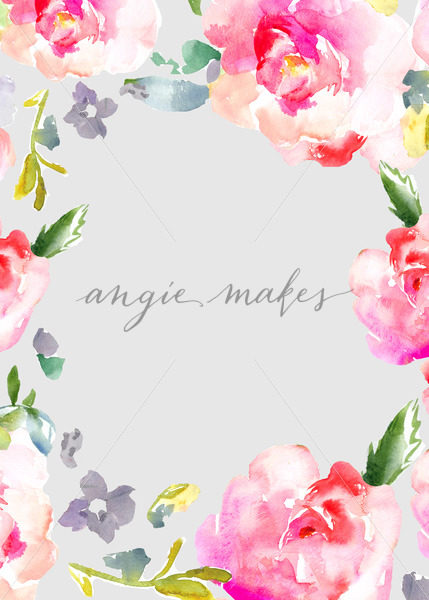429x600 Watercolor Flower Frame. Cute Watercolor Flower Stationery - Watercolor Stationery