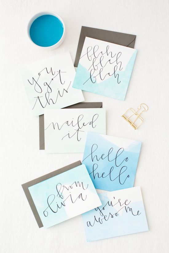 550x825 Oh My, Dip Dye! Watercolor Stationery Diy (Paper And Stitch - Watercolor Stationery