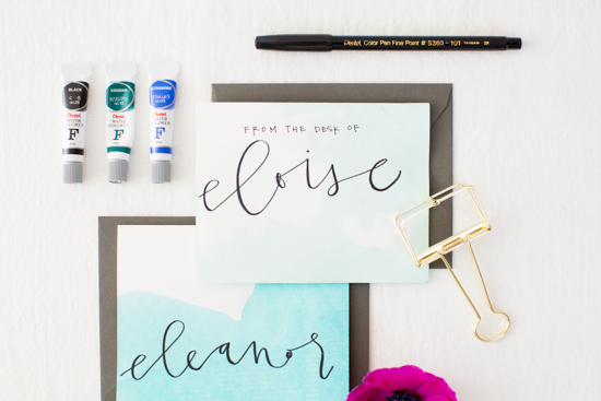 550x367 Oh My, Dip Dye! Watercolor Stationery Diy - Watercolor Stationery