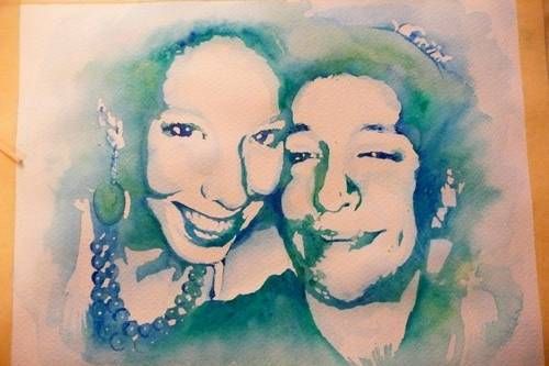 500x333 Watercolor Stencil Portrait (Tutorial - Watercolor Stencil