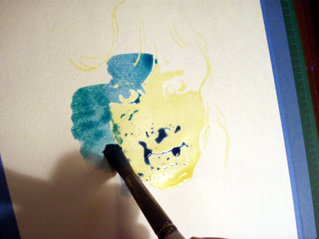 461x346 Watercolor Stencil Portrait + Tutorial - Watercolor Stencil