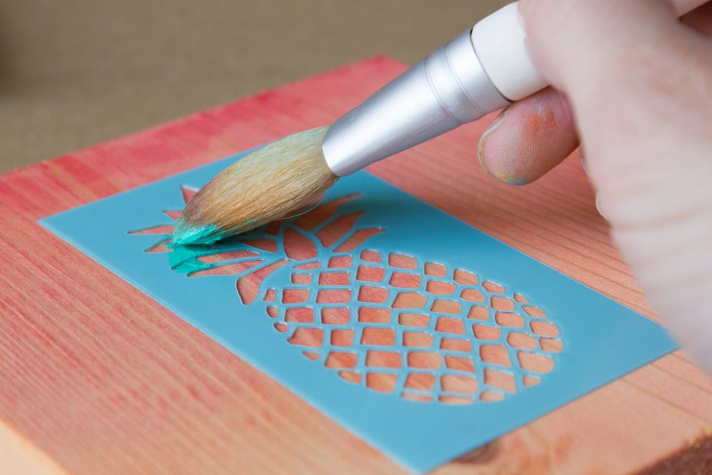 1024x683 Diy Tropical Watercolor Art On Wood - Watercolor Stencil