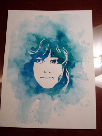 346x461 Diy Watercolor Stencil Portrait! Awesome Results! Dim Do It - Watercolor Stencil