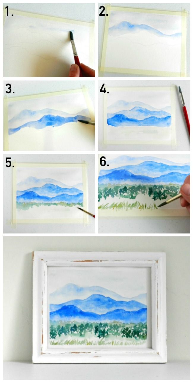 650x1292 Learn To Paint A Watercolor Mountainscape In 2018 Canvas And - Watercolor Step By Step