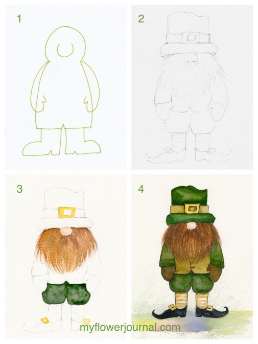 505x673 Paint A Watercolor Leprechaun In A Few Easy Steps - Watercolor Steps