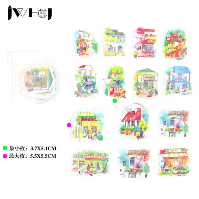 640x640 Jwhcj 14pcsag Watercolor Japanese Shop Paper Sticker Children - Watercolor Stickers