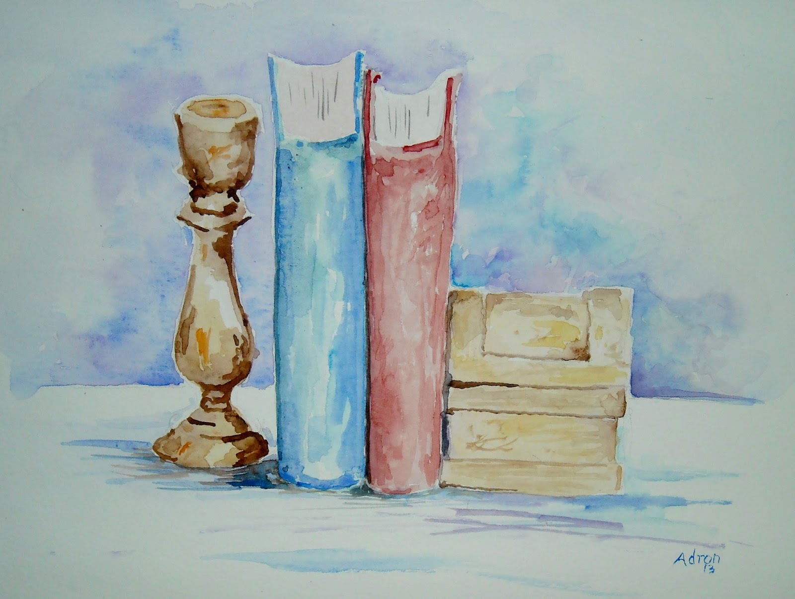 1600x1205 Artist Adron Simple Watercolor Still Life With Four Objects - Watercolor Still Life