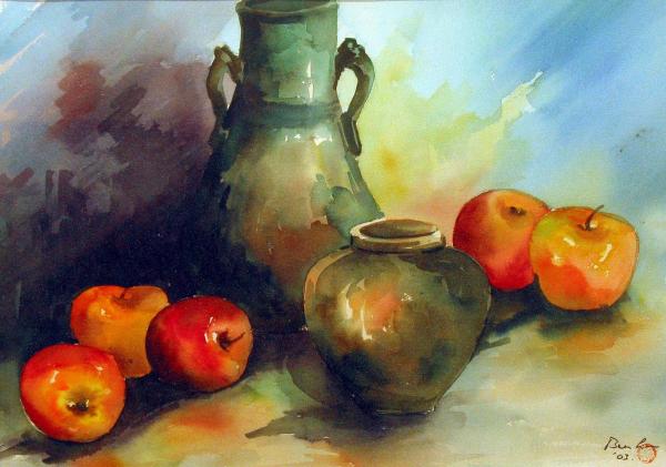 600x421 Ben Lee Studio Still Life Watercolor Paintings - Watercolor Still Life