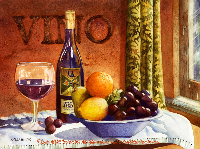 800x598 Vino - Watercolor Still Life Paintings