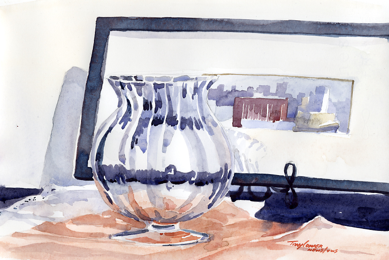 787x527 A Glass Watercolor Still Life Painting Vermont - Watercolor Still Life Paintings