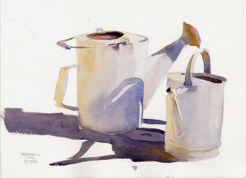 500x361 Watering Watercolor Still Life Painting Vermont - Watercolor Still Life Paintings