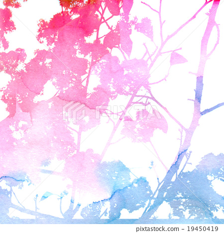 450x468 Purple, Pink, Blue Floral Watercolor Background - Watercolor Stock Photo