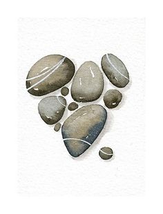 236x310 104 Best Stone. Rock. Wall. Images Painting - Watercolor Stone