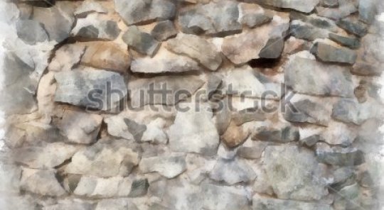 540x296 Stone Wall Watercolor - Watercolor Stone
