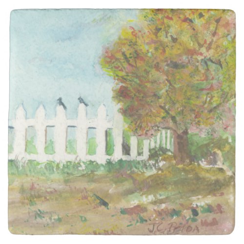 500x500 Autumn Tree With Birds Watercolor Painting By Jc Prida - Watercolor Stone